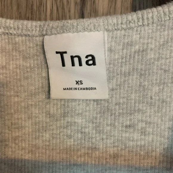 Grey TNA Ribbed Racer-Back Tank, XS - Picture 3 of 3